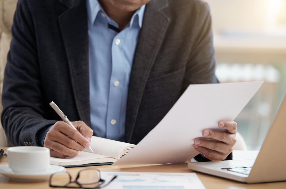 Businessman Checking Document